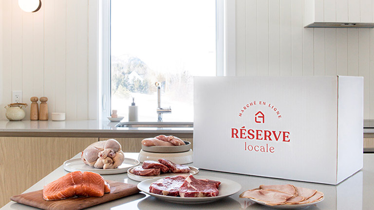 Insulated box on a kitchen counter with food